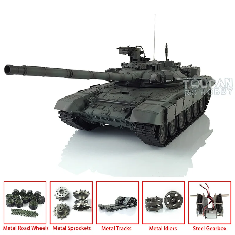 Toucan HENG LONG RC Tank 1/16 7.0 Rosja T90 3938 360 � �   Turret Professional Ver Toys Metalowe gąsienice Napędzająca zębatka silnika TH17853