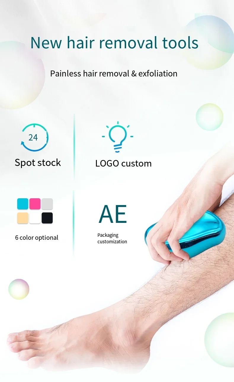 Painless Physical Hair Removal Epilators Crystal Hair Eraser Safe Easy Cleaning Reusable Body Beauty Depilation Tool