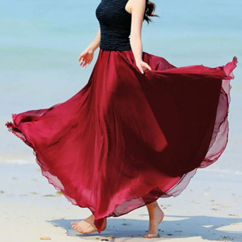 Ladies Beach Dress White Maxi Skirt Woman Dance Skirt Clothing Sales Luxury Elegant Casual Vacation Brick Pink