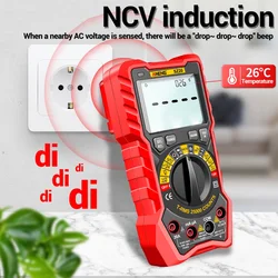 Digital Multimeter DC AC Voltmeter Ohm Volt Amp Diode Tester Meter for Household Outlet Automotive Battery Test