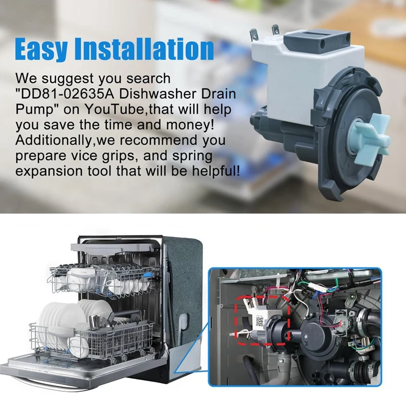 เครื่องล้างจาน DD81-02635A ปั๊มระบายน้ำ B20-3A01สำหรับ Samsung เครื่องล้างจานปั๊มระบายน้ำ DW80R2031US เปลี่ยนชิ้นส่วนเครื่องล้างจาน