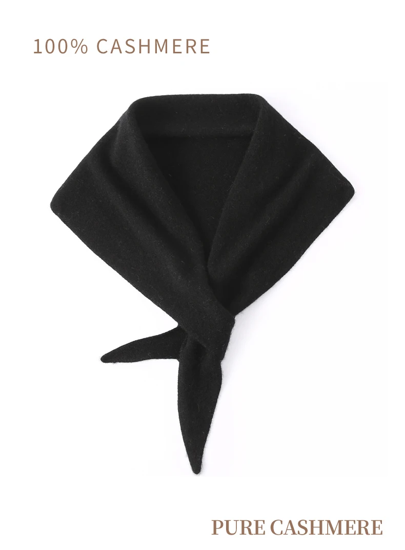 Damen 100% Baby-Kaschmir Dreieckiger Mini-Schal Kleiner Nackenwärmer Herbst Winter Cowl Pashmina Weicher Leichter Gestrickter Halstuch – Detail 19