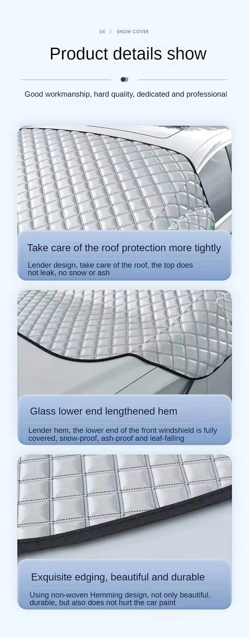 Sonnenschutzabdeckung für Auto-Windschutzscheibe, Schnee- und Sonnenschutz, Wasserdichter Magnetischer Schutz für die Frontscheibe – Detail 10