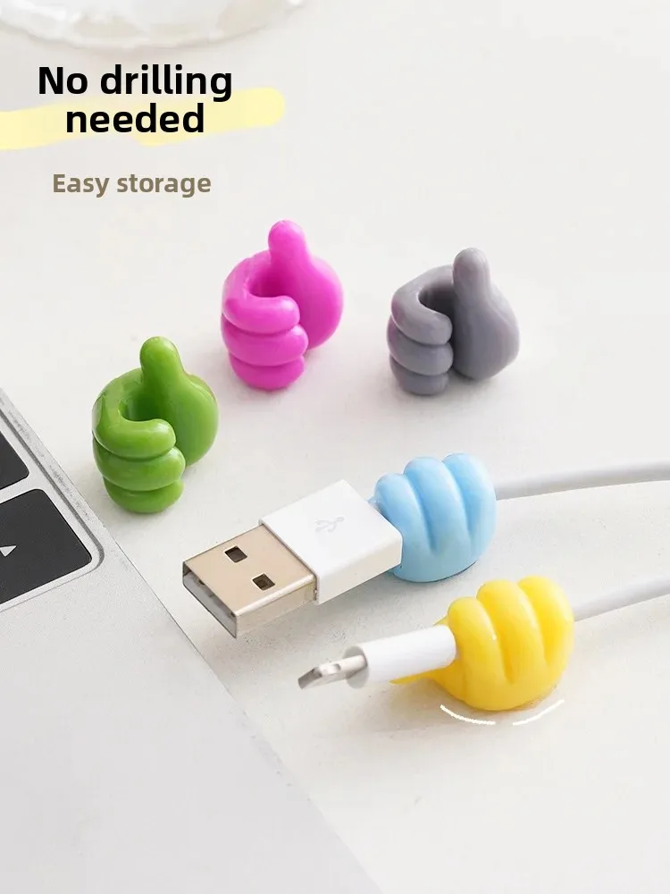 Multi-Functional Thumb Hook Cable Organizer Strong Adhesive No Drilling Required Data Cable Wire Management Holder Home Tool
