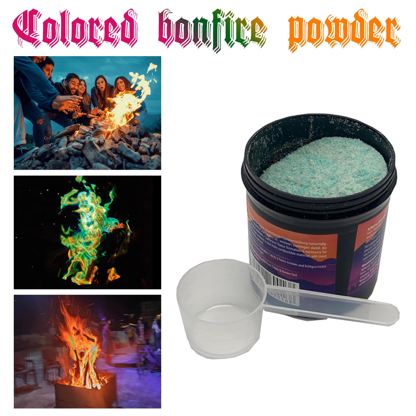 

250g Magic Fire Powder Convenient Magic Flame Discoloration Agent Atmosphere Props for Fire Pits Fireplace Camping Supply