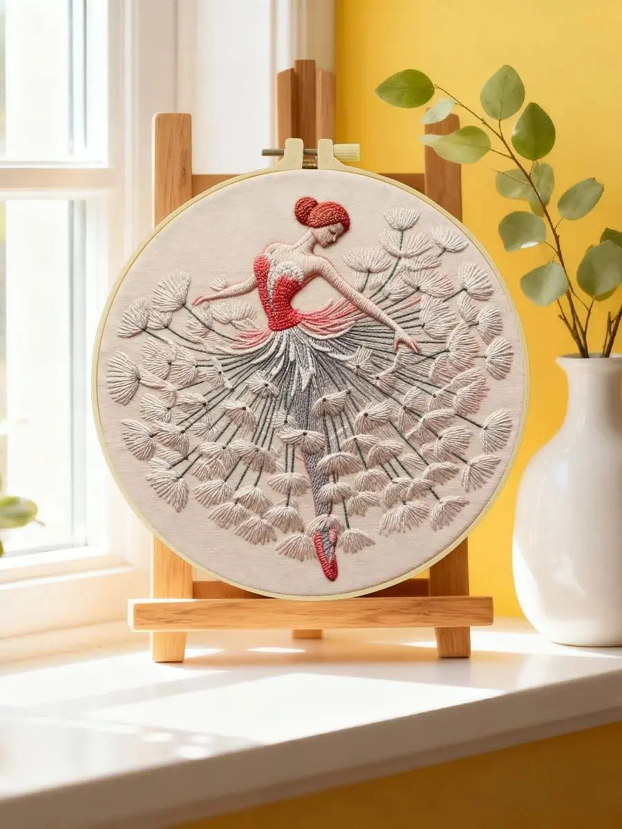 1 Stück 20X20CM/15X15CM 7,87/6,3 Zoll Stickerei-Starter-Kit für Frauen DIY-Kit DIY-Stickerei-Set Handarbeiten Heimdekoration Nähkunst – Detail 6