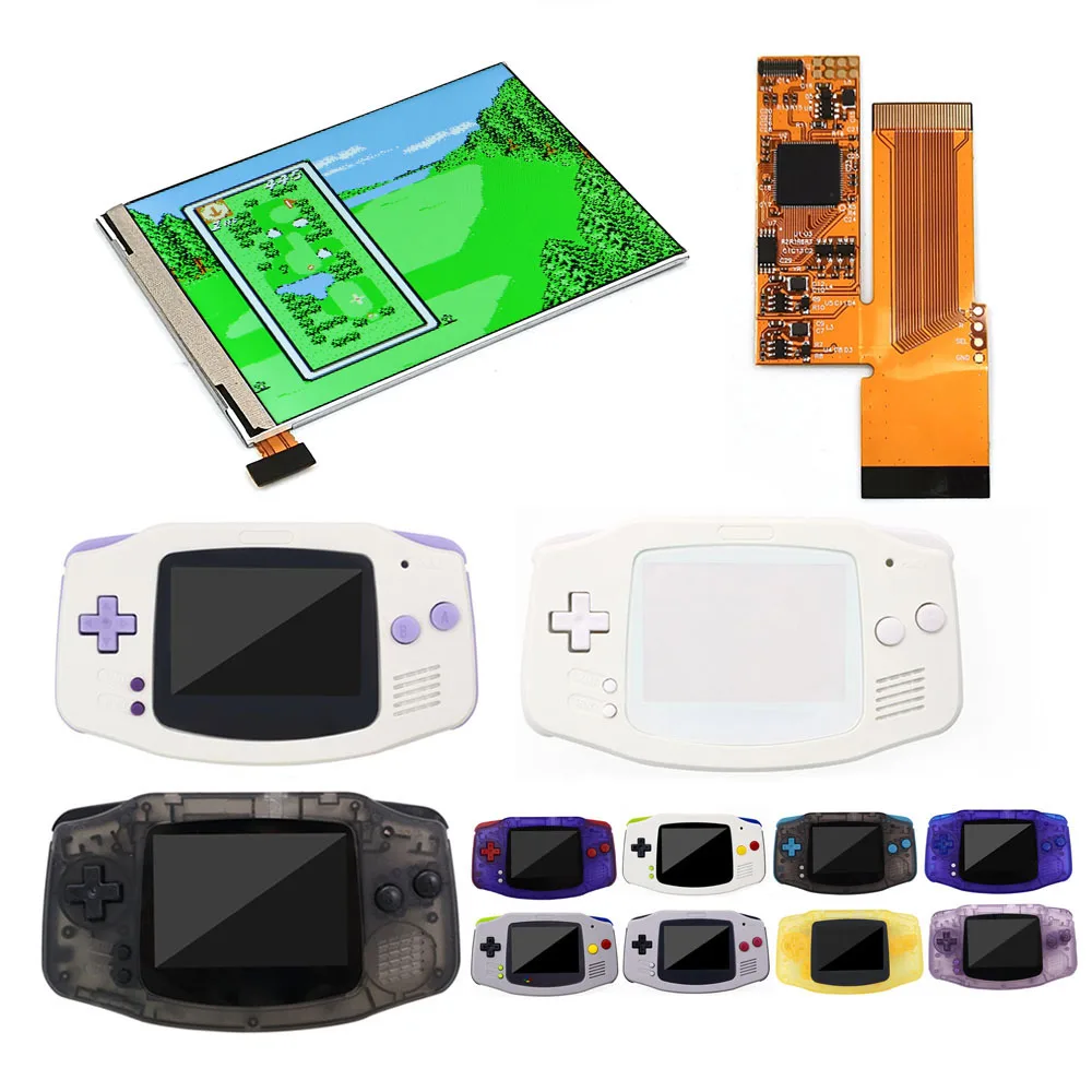 

IPS V2 version GBA LCD Display 10 Levels High Brightness Backlight for Game boy Advance Console with pre-cut housing