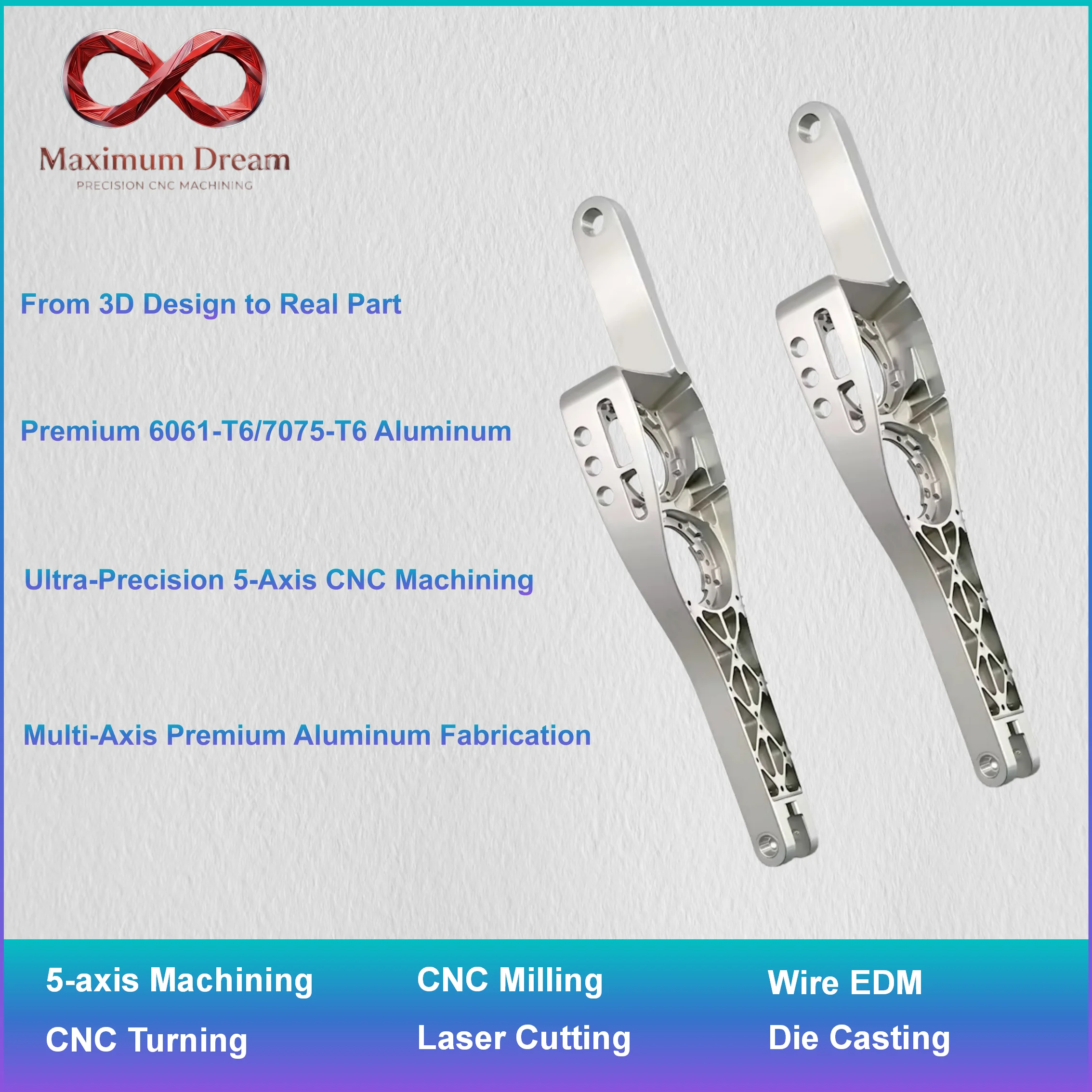 Precision CNC Aluminum Parts Customization, Bespoke Robotics Components & Automation Hardware per STEP File, MOQ 1pc