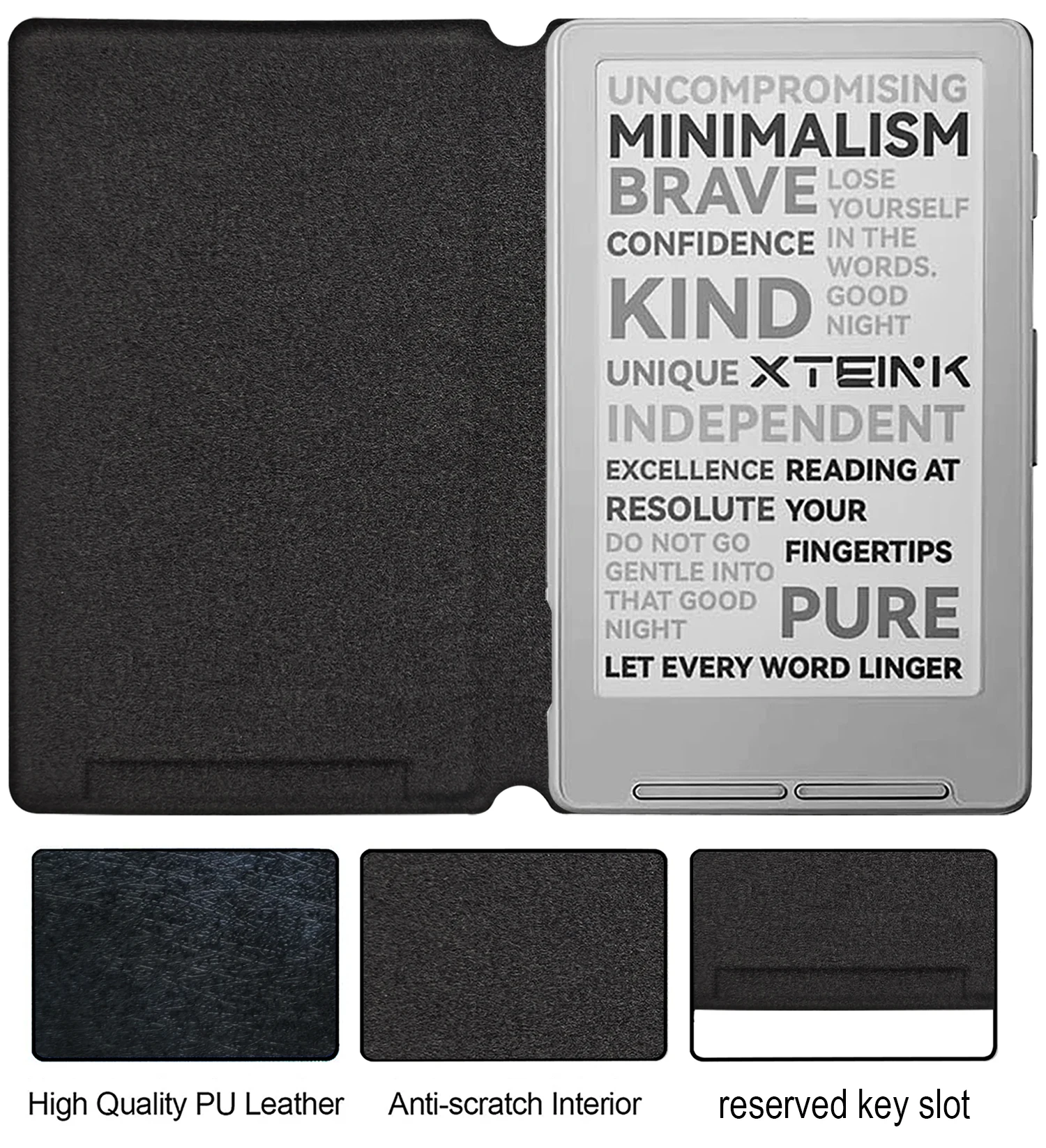 Magnetic Case for Xteink X4 4.3 Inch E-Book Reader, Ultra Thin Lightweight Leather Protective Cover with Magnetic Closure