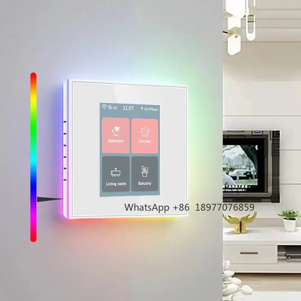 EU US Standard 4 Gang Smart Switch Smart Home Remote Control Voice Light Tempered Glass Touch WiFi Wall Switch