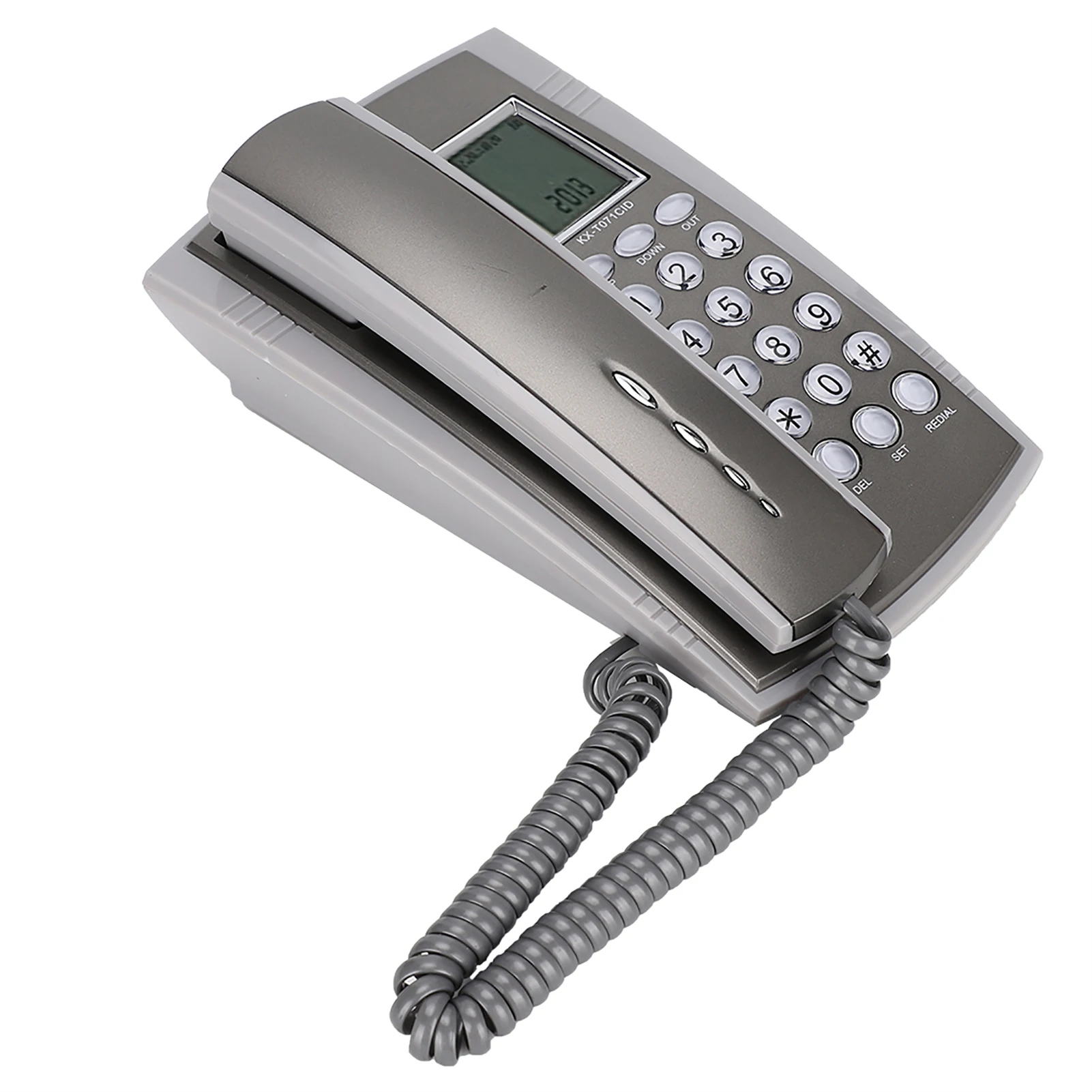 Wall Mount Desktop Corded Telephone Phone Mute Home Office Hotel Call Center Gray Clear Sound for Home Office Hotel Call Center