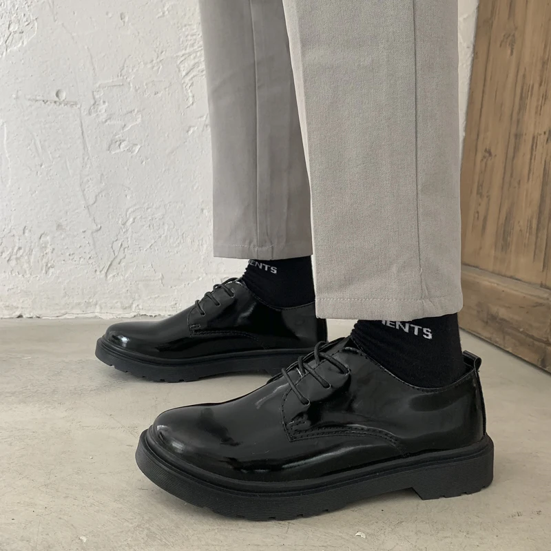 Spring  autumn youth business casual shoes height increasing anti slip high-end feel student shoes studio shoes