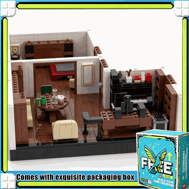 1188PCS Apartment Modular Building Blocks MOC Creative City Interior Model Custom Puzzle Architecture DIY Assembly Toy Gift Box