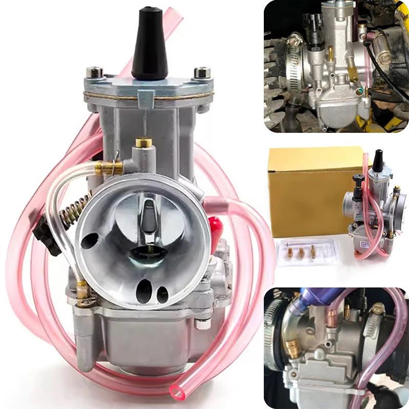 24 26 28 30 32 34mm Motorcycle Sandblasted Carburetor With Power Jet For Keihin 2T 4T For Pwk Racing ATV Yamaha UTV Mikuni Koso