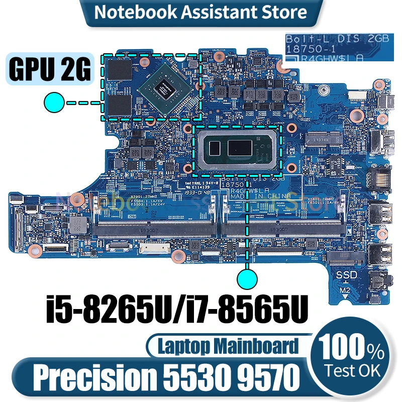 

For DELL Latitude 3400 3500 Laptop Mainboard 18750-1 0KVN26 04MCDM i5-8265U i7-8565U Notebook Motherboard