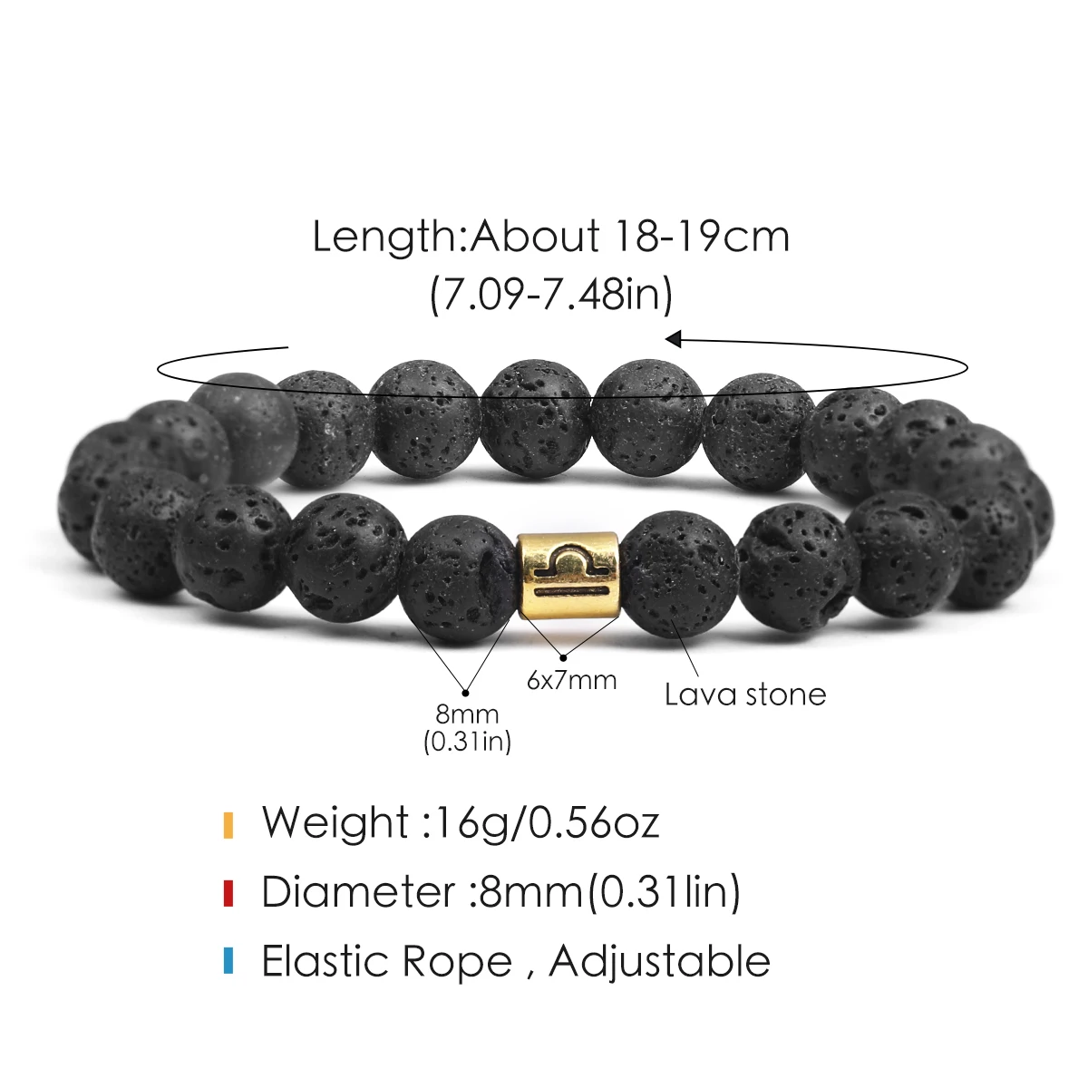 Stone Bracelet Beads Lava Natural Homme Fashion Bangles Bracelet Men 12 Constellation Accessorie Jewelry Male Lover Gifts