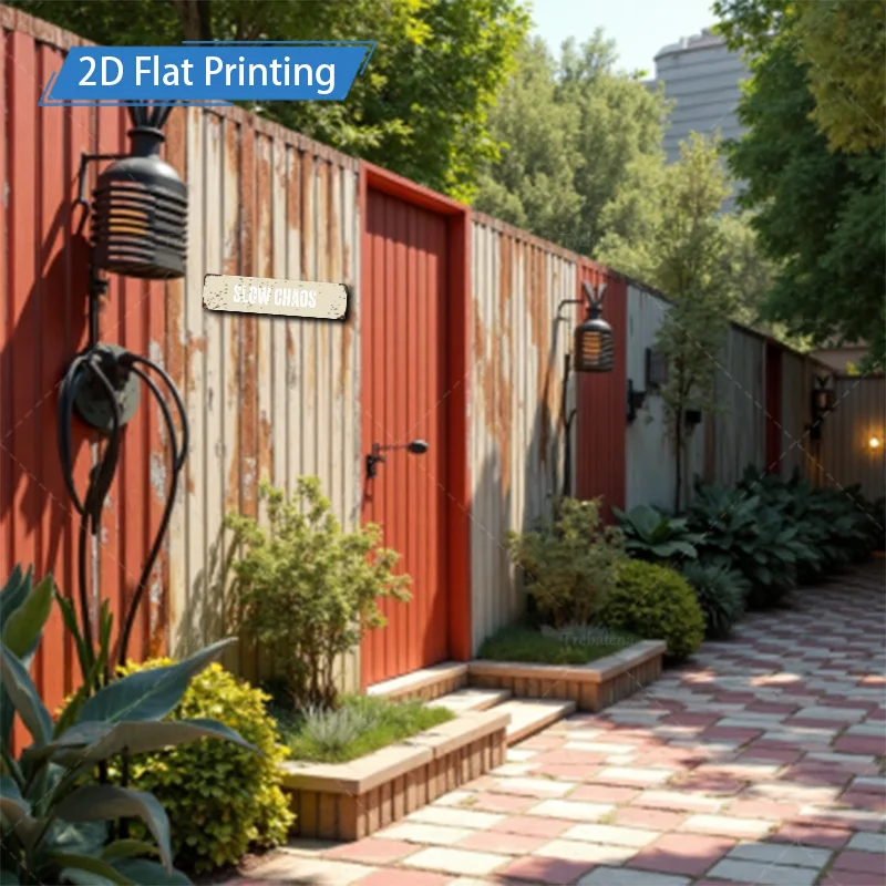 [2D FLAT] 1pc Metal Sign, 4×16inch Rustic Slow Chaos Metal Sign for Garden Decor