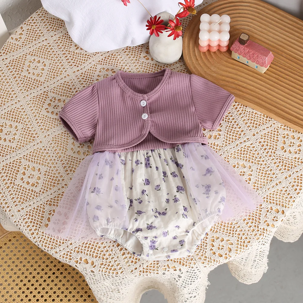 MILANCEL0-3Y Baby Girls Summer Clothes  Lace Camisole Bodysuit And Tee Infant Girls Clothing Set Baby Girls 2 Pcs Suit