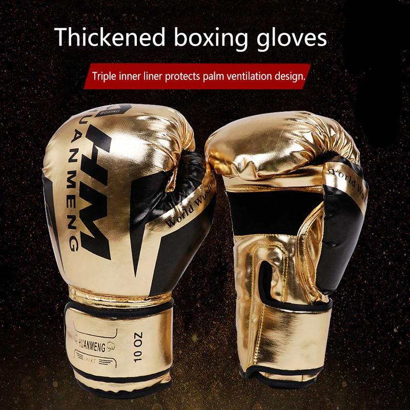 1 Pair Boxing Gloves Women Men Boxing Sanda Gloves Unisex Boxing Training Exercise Leather Gloves Adults Sports Protection Mitts