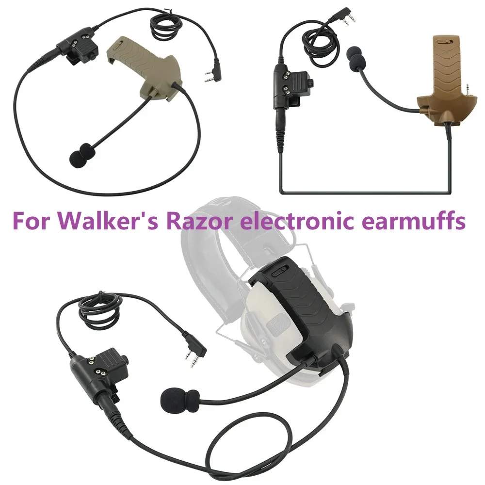 

HEARGEAR Microphone & PTT for Walker's Razor Noise Canceling Electronic Earmuffs Anti-noise Airsoft Shooting Hunting Headphones