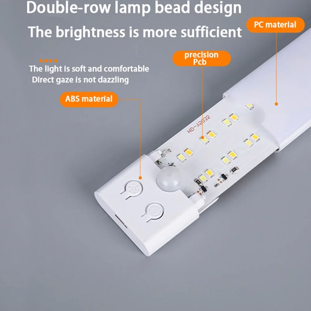 LED-nachtlampje Bewegingssensor Licht Draadloos Type C Oplaadbaar licht Kast Garderobelamp Trapverlichting voor keuken LED