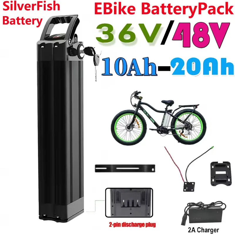 

Batterie de vélo pliante 48V 36V 20ah 17ah 10ah Bms intégré pour Silverfish 250W-1000W, Kit moteur Bafang avec chargeur 2A