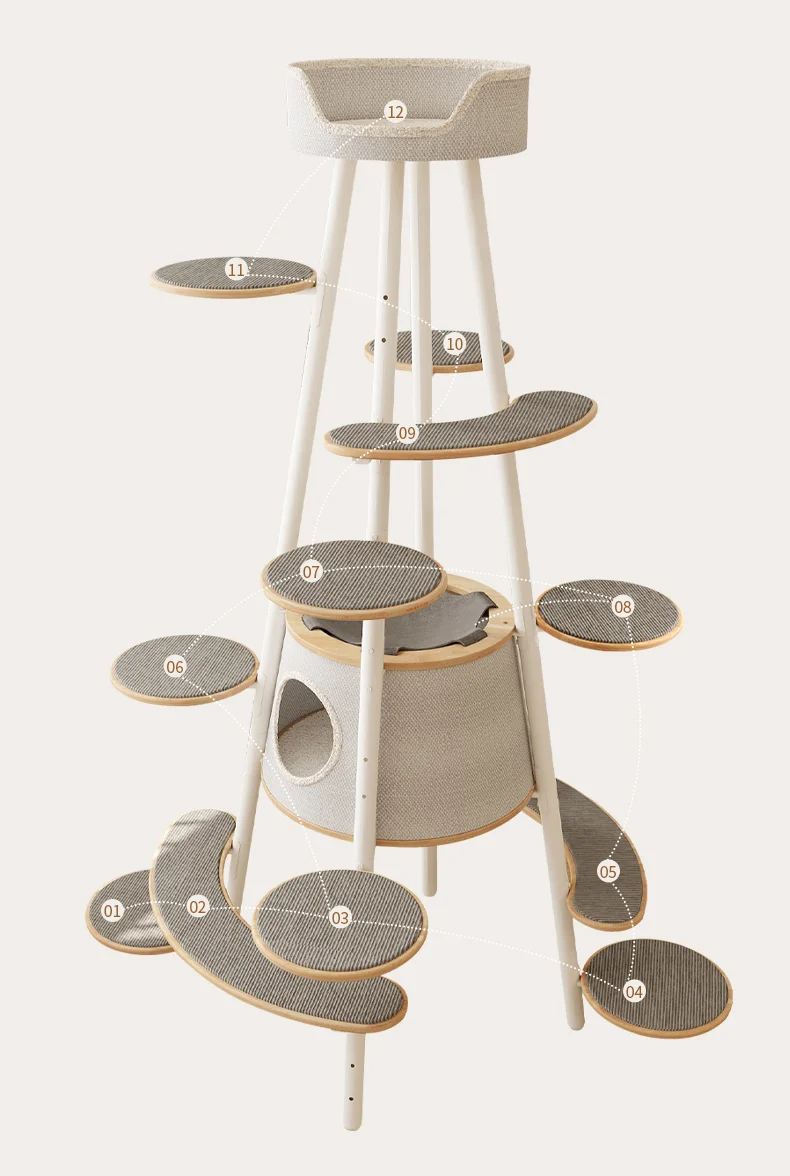 

Регулируемая колонна из углеродистой стали с несколькими платформами и царапинами, роскошный дизайн, моющаяся домашняя одежда для домашних животных, башня для кошачьего дерева