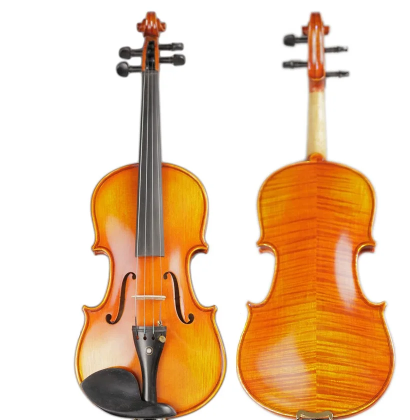 High-grade Golden Yellow tiger Stripes Octagonal Bow Quality Violin