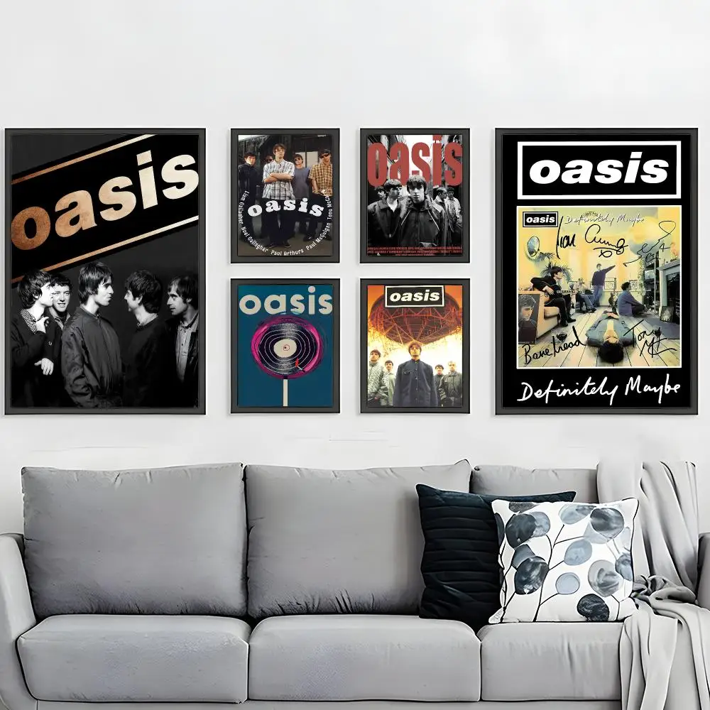 band Oasis Poster HD Waterproof Self-Adhesive Wall Art – Multi-Scene Use, Top Gift Pick