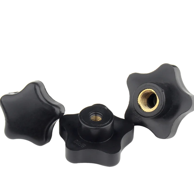 Pflaume handfest anziehen Muttern Griff Gewinde Stern mechanische schwarze Rändelmuttern Klemmknopf manuelle Muttern