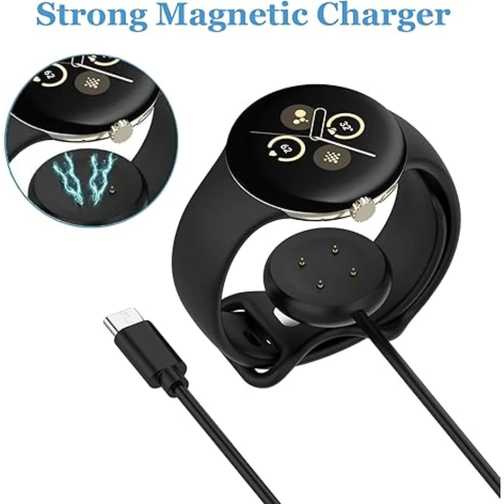 لساعة Google Pixel Watch 3/2 USB-C كابل شحن بديل لشاحن الساعة الذكية