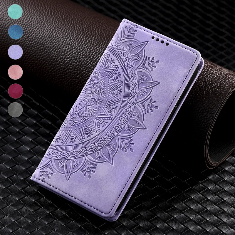 Hülle für Etui Motorola Edge 60 Pro Edge 60 Flip Case für Moto Edge 60 Fusion Cover Magnetisches Leder Totem Flower Handyhülle Funda
