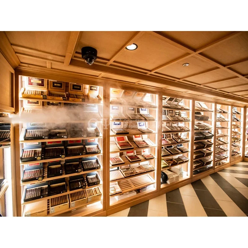 custom.Shop Design Furniture Custom Smoke Cigar Shop Display Showcase Humidor Cabinet Display Sale