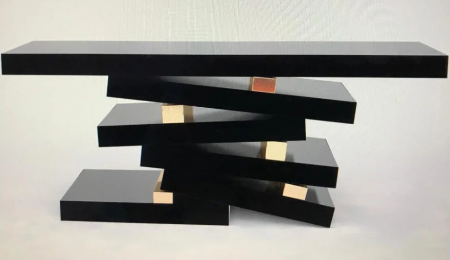 Modern Luxury Solid Wood Console Table Unique Gold Design for Home Dining Living Room Kitchen Entry Hotels