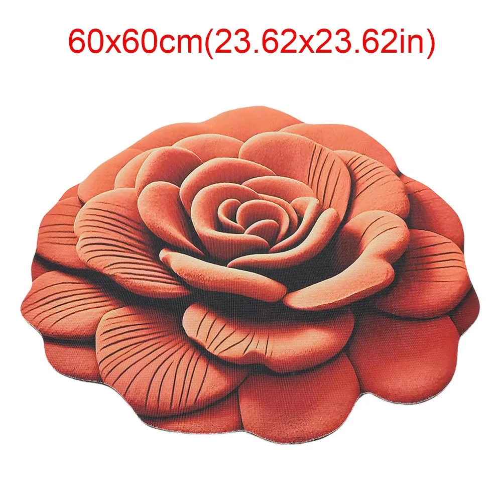 Special-shaped Flower Carpet Non-slip Soft Bathroom Floor Mat 60x60cm/100x100cm Absorbent Peony Floor Mat