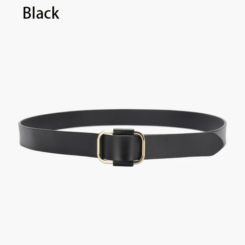 

Women's leather square buckle belts for jeans