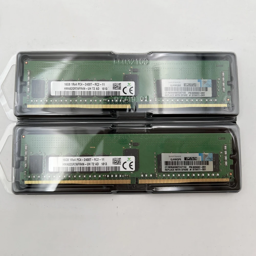 2PCS 805349-B21 819411-001 809082-091 RAM Gen9 16GB DDR4 2400MHz 1RX4 PC4-2400T 서버 메모리는 완벽하게 작동합니다. 빠른 배송