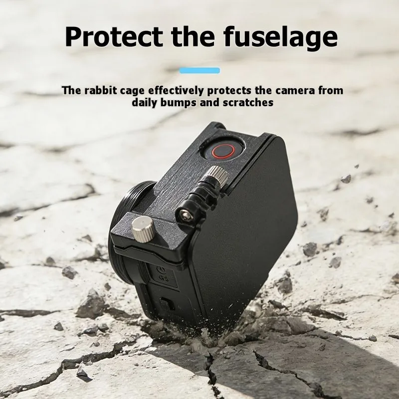 【GIFT】For DJI OSMO Action 6 Cage With Screen Shade - Anti-Shock Scratch-Resistant Frame