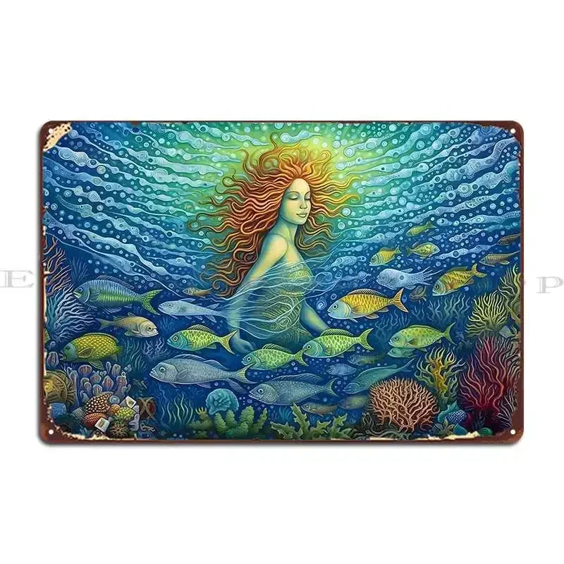 Siren S Reef Metal Sign Bar Cinema Iron Mural Design Tin Sign Poster