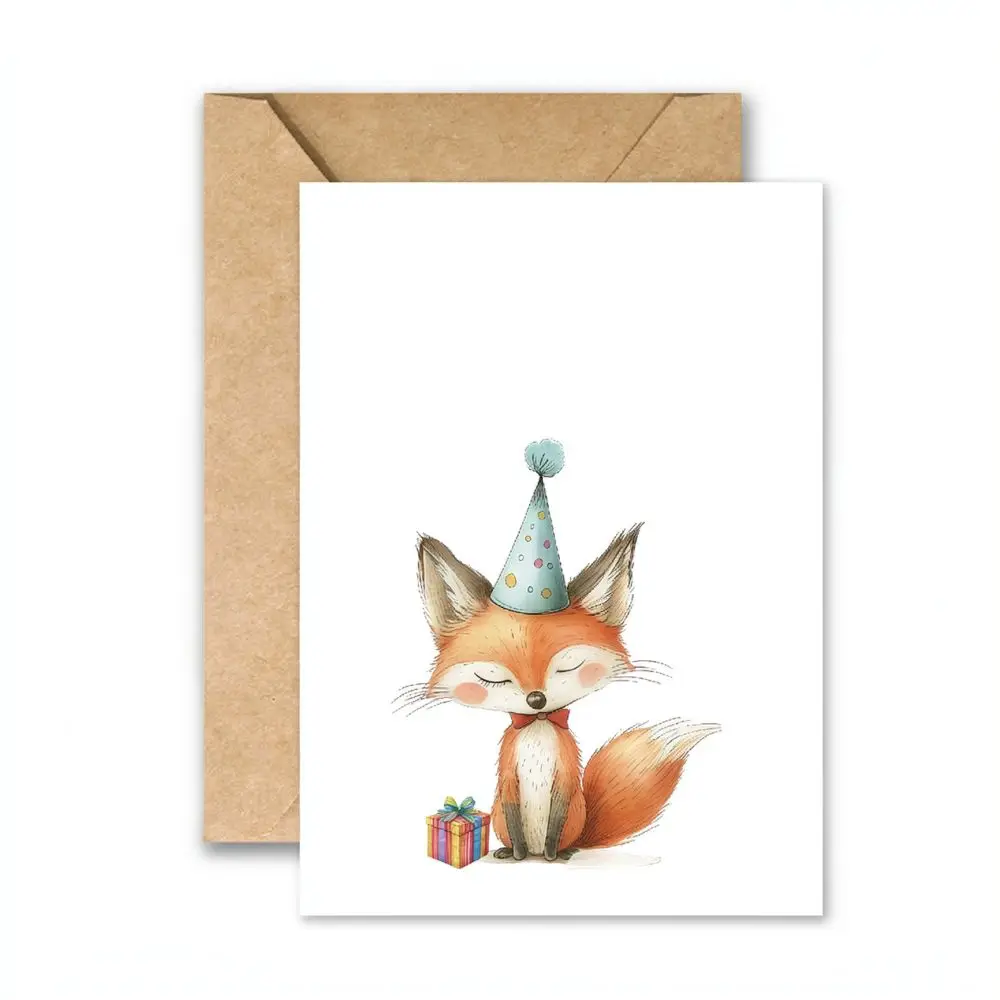 Artistic Creative Animal Birthday Card Set Funny Cartoon Illustration Message Note Paper Stationery For Party Event