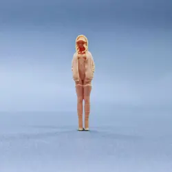 1/64 1/43 Figurines Scale Model Resin Hoodie Girl Uncolored Miniatures Diorama Hand-painted  W036