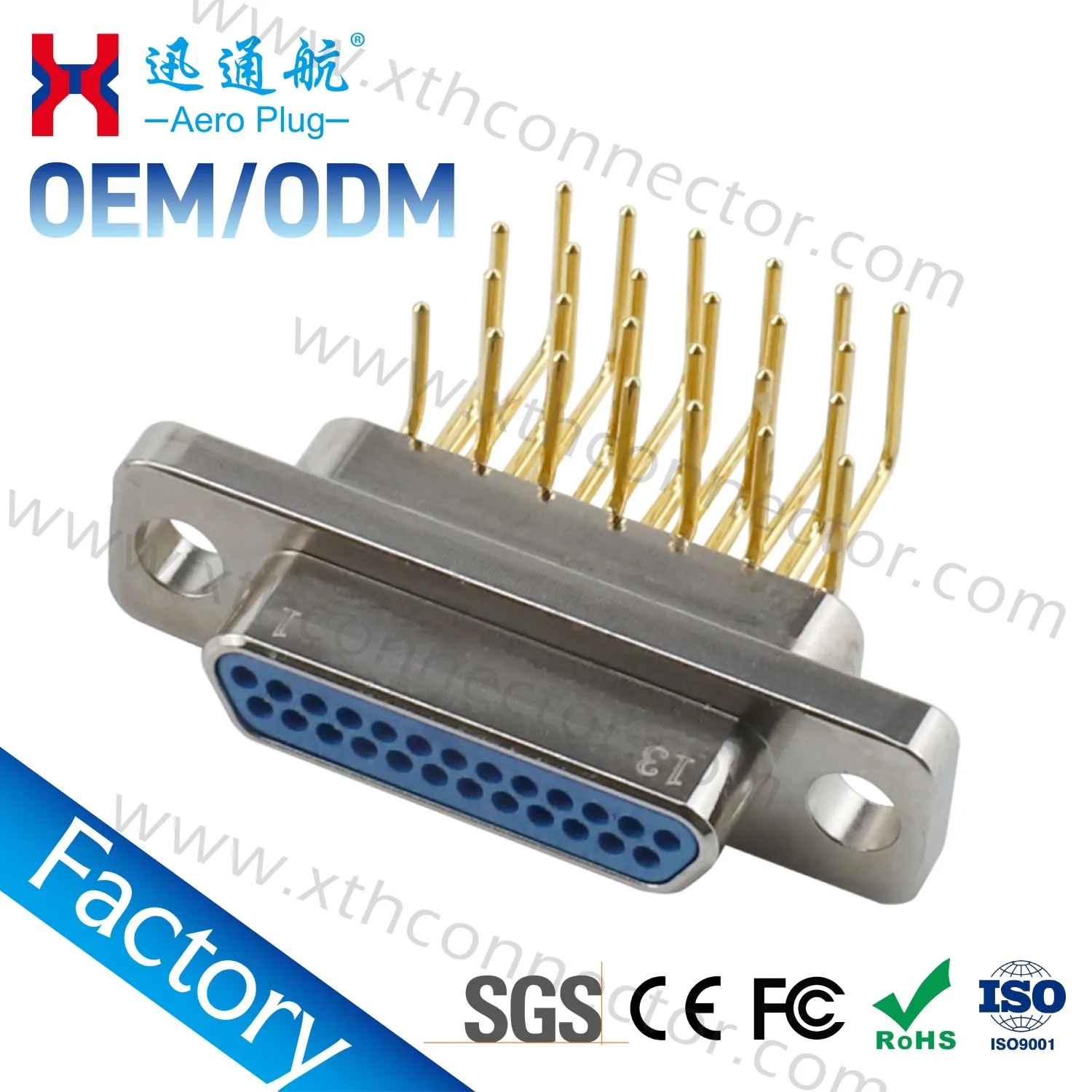 Male female connector J30J-21TJWP7/ZKWP7 micro D-type PCB connector 90 degree bend plug aviation plug 15/21/25PIN Factory