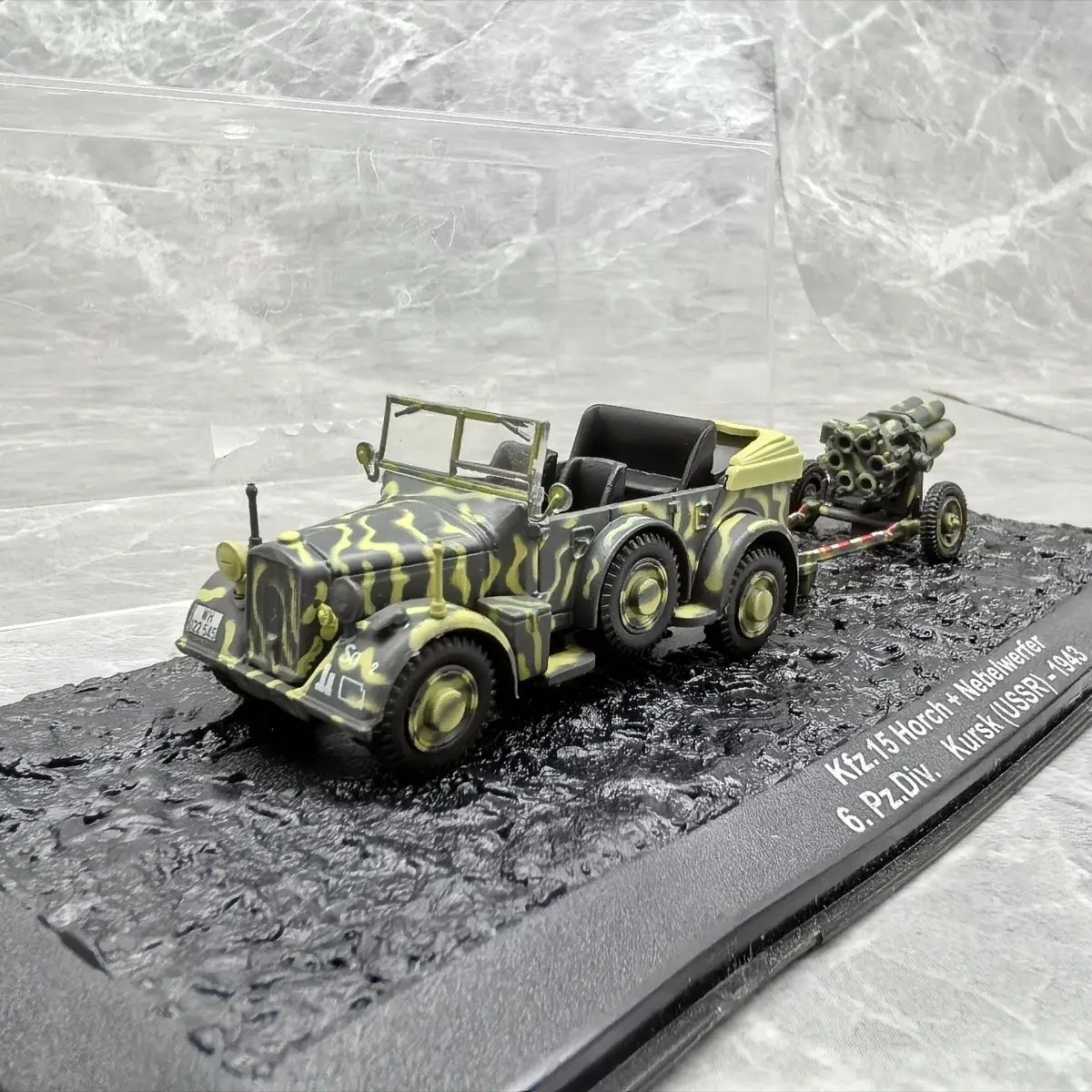 1/72 German HORCH Jeep Rocket Trailer 1943 (alloy（main body）+plastic Material) Model Ornament