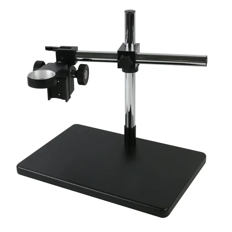 Portable Manual Focus Microscope Holder Diameter 25mm Heavy Duty Multi Axis Adjustable Metal Arm 50MM Ring Support