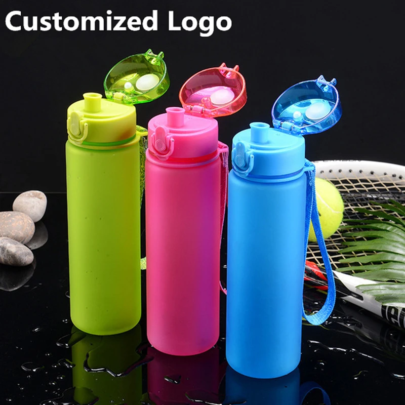 Sports Water Bottles Colorful Personalized Portable Safety Hard PC Plastic 560ML Drinking Cup Student Birth Gift Customize Logo