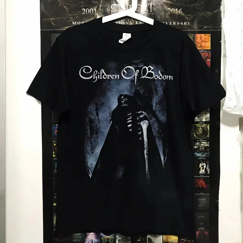 الفنلندية ميلودي الموت المعادن الأطفال من بودوم باند جولة عالمية ميركا تي شيرت روك الرجال النساء القطن قصير الأكمام المتضخم تيز #4