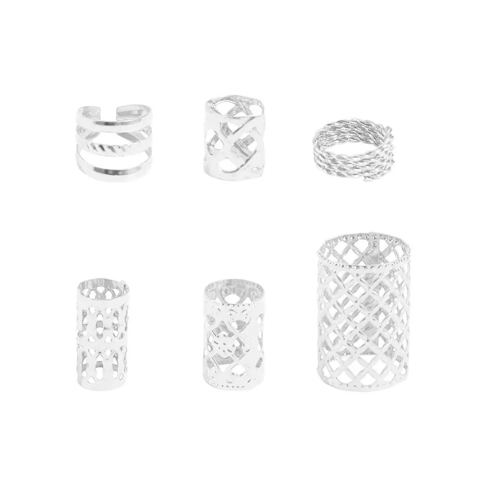 90PCS Dread Locks Hollow Out Hair Ring Metal Cuff Clips Gold and Silver Dreadlocks Beads Adjustable Dirty Braids