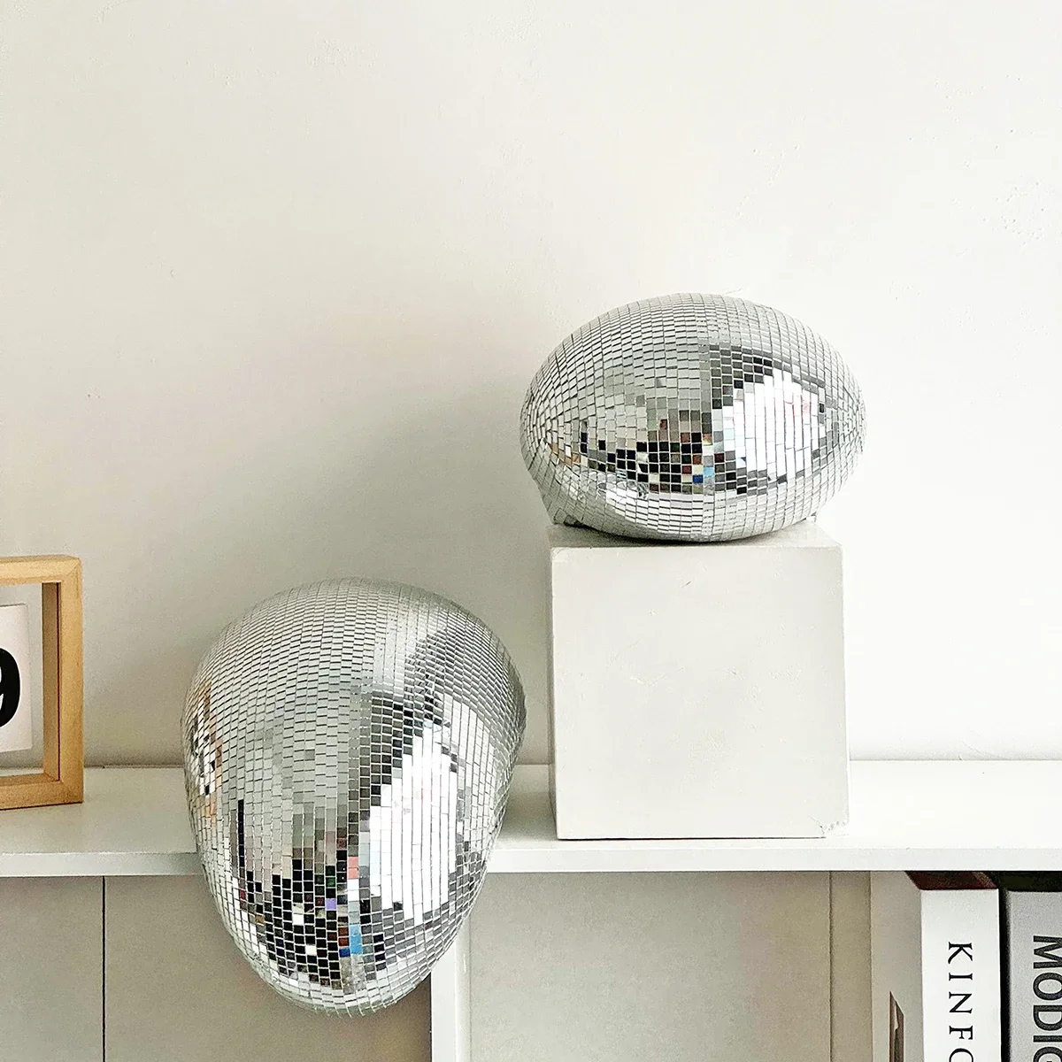 Melted Disco Ball Modern Home Decor Handmade Mirror Ball Aesthetic Room Decor Melting Disco Ball Bling Funky Room Decor