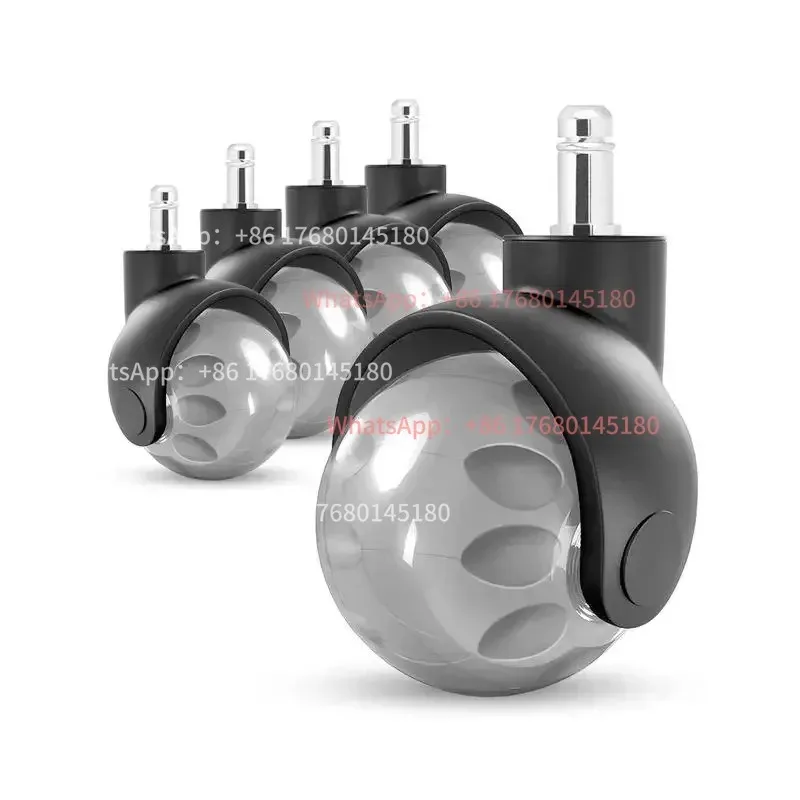 (5 Packs) 2 Inch Ball Type Furniture Office Chair Wheels Nylon PU Casters M11*22 Screw Earth Wheel Insert for General Chairs