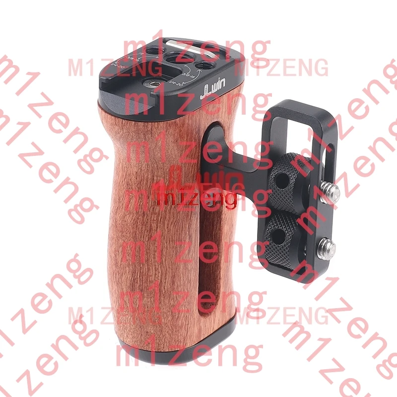 Universal Left/Right Wooden Side Handle Hand Grip holder with Cold Shoe for canon nikon sony DSLR Mirrorless Camera Cage tripod